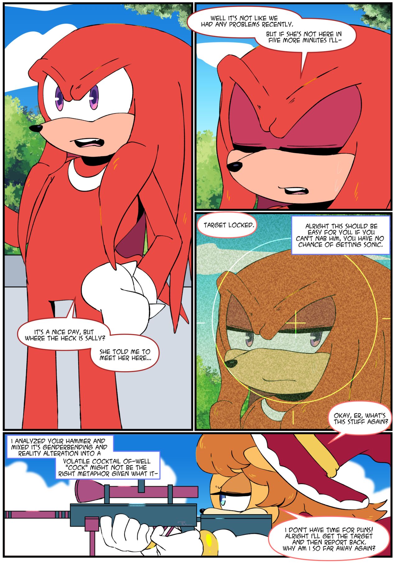 Gotta Girl Fast #5: Sally & Knuckles - Page 1 - HentaiEra